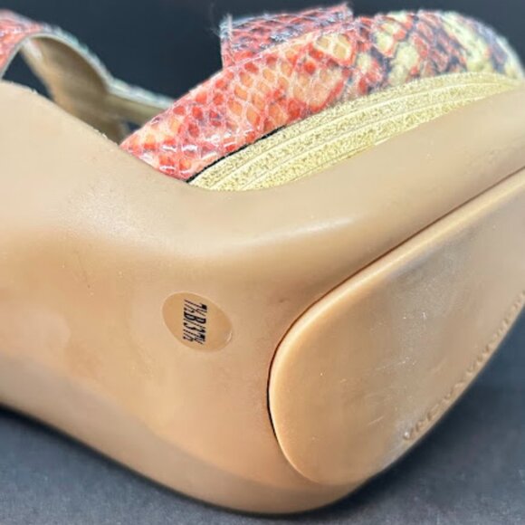 BCBGMAXAZRIA Daniela I Cream/Red/Green Snakeskin Ankle 5.5" High - Picture 5 of 6